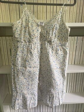 Cotton On Cream Floral Spaghetti-Strap Nightgown with Blue & Orange Print